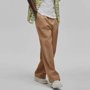 Mode of One Men's Relaxed-Fit Wide-Leg Pants Tannin Size 40